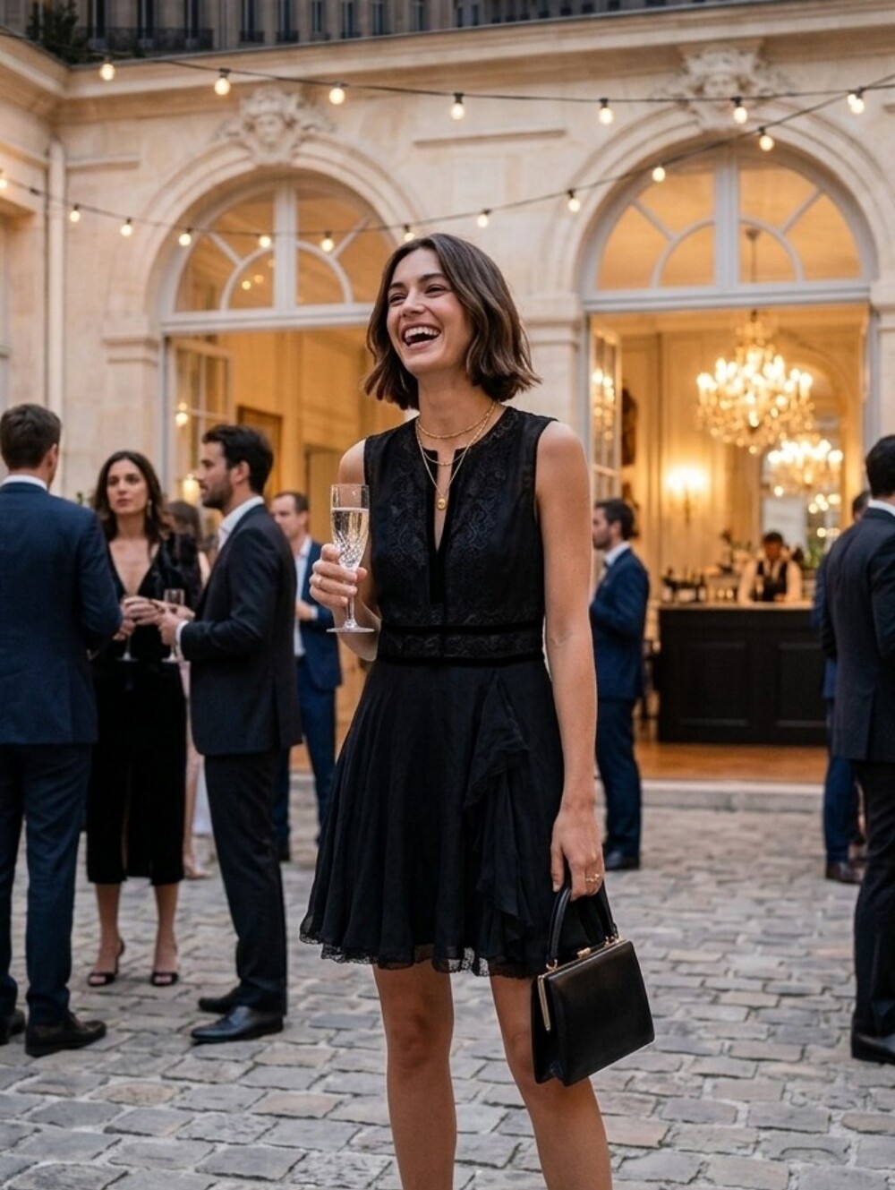 Marchesa Notte Black Dress Mini 12